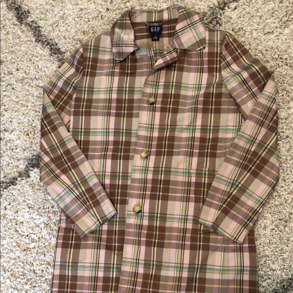 Plaid Rain Jacket, size small, Gap brand